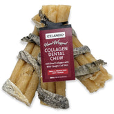 Icelandic+ colageno dental de res, palito de 4 pulgadas para masticación prolongada.