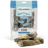 Icelandic+ Cod Skin mordida de 5 pulgadas envuelta para premiar durante el entrenamiento.