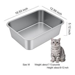 Idymere caja de arena inox superficie lisa, facilita limpieza y mantiene el entorno limpio.