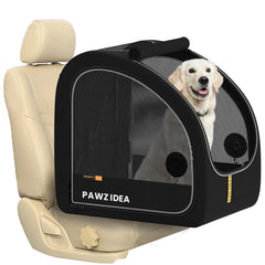 PAWZIDEA Transportín portátil para perros en coche (mediano–grande, hasta 36 kg)