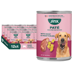 Jinx Premium Wet Dog Food - Beef Pâté, Grain-Free, 12 x 13 oz Pack