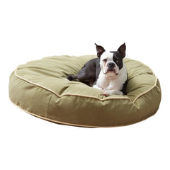 Cama para perro Happy Hounds Scout, diseño redondo 36x36, color verde helecho, ideal para acurrucarse.