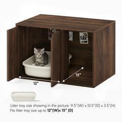 Furinno Peli Small Litter Box Enclosure – Columbia Walnut