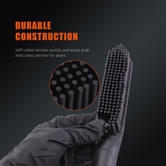 SPTA Pet Brush – 2 Pieces, Triangular Tip, Rubber Bristles, Metal-Free Design, Ergonomic Handle