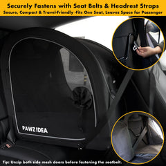 PAWZIDEA Transportín portátil para perros en coche (mediano–grande, hasta 36 kg)
