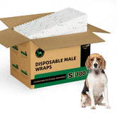IMMCUTE panales para perros macho, 100 unidades, ajuste cómodo para uso diario.