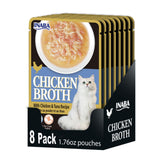 INABA Caldo de pollo y atún: porciones para gatos que favorecen la hidratación