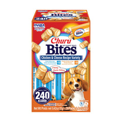 INABA Churu Bites, empaque frontal, snack sabroso para perros.