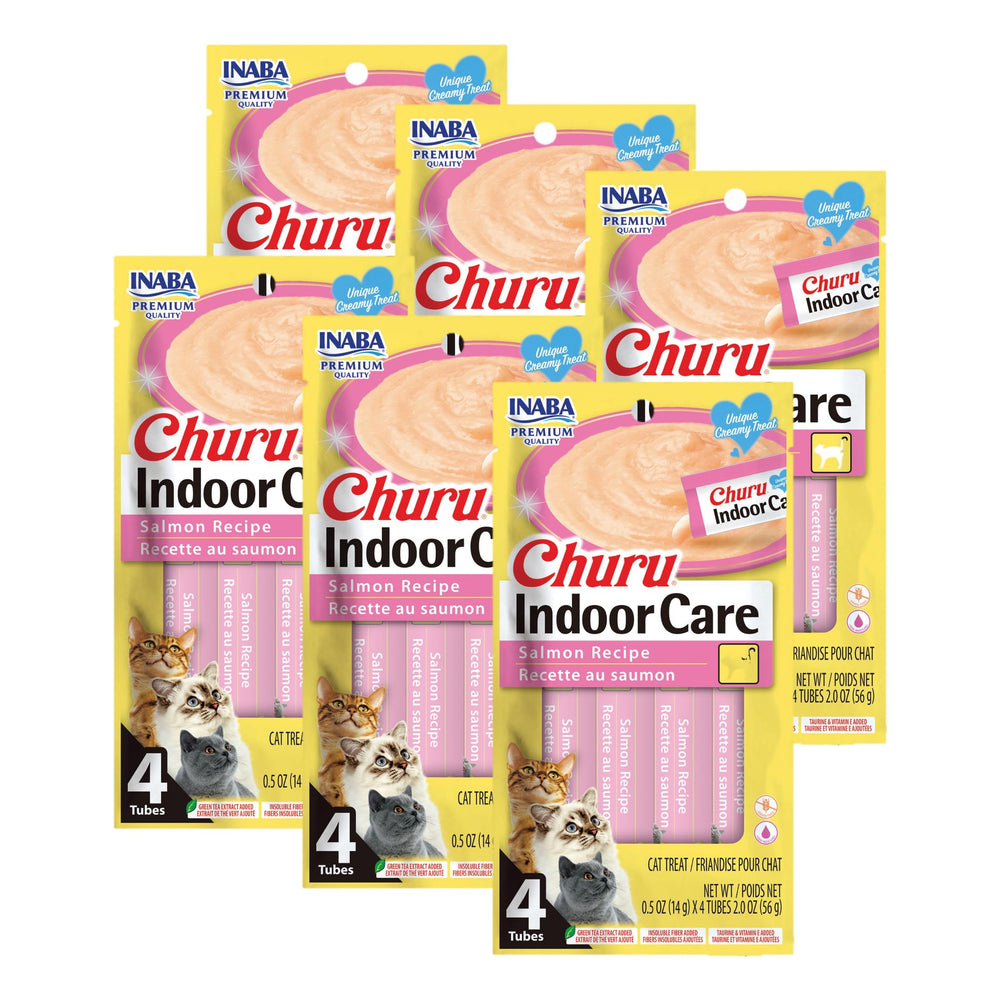 INABA Churu Indoor Care, tubos de salmón para hidratación y sabor diario.