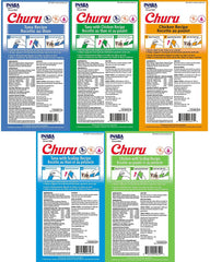 Pack de 20 tubos INABA Churu, variedad de sabores para gatos.