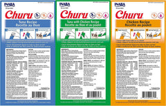 Pack de 24 tubitos INABA Churu para gatos, práctico para alimentar en casa.
