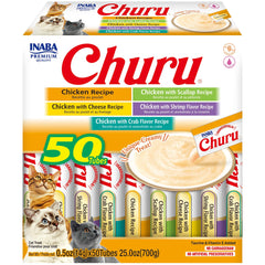INABA Churu, tubo cremoso de pollo para gatos, ayuda a hidratar sin calorías.