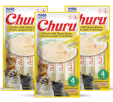 INABA Churu tubo cremoso de pollo y queso, snack sabroso para complementar su comida diaria.