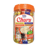 INABA Churu: tubos cremosos beef-cheese para recompensa sabrosa y fácil de alimentar.