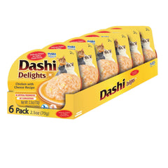 INABA Dashi Delights, pollo deshilachado con bonito, complemento sabroso para gatos