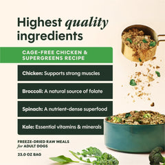 Instinct FreshDried carne visible, alimento puro para perros.