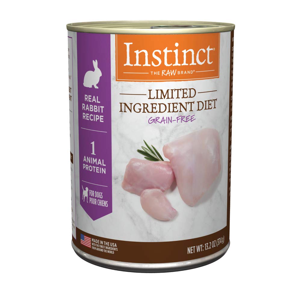 Instinct lata para perro con conejo real sin granos, opción práctica.
