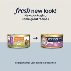 Instinct Original conejo-pate lata 3oz: textura suave que facilita la alimentación.