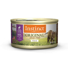 Instinct Original sin-granos conejo-pate lata 3oz: proteína animal alta para gatos activos.