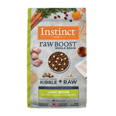 Instinct Raw Boost Light en bolsa de 18 lb para dieta diaria de perros.