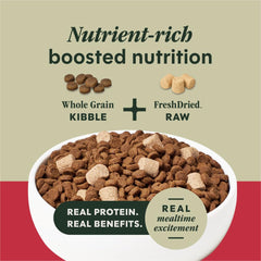 Instinct RawBoost cebada-grano-entero: energía sostenida y digestión suave.