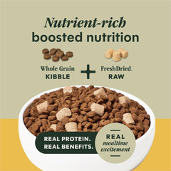 Instinct RawBoost la mezcla crujiente y crudo deshidratado para sabor intenso.
