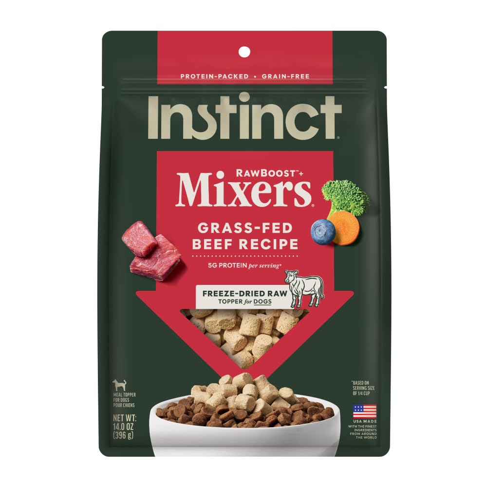 Instinct RawBoost: envase frontal muestra la mezcla para perros y su sabor natural