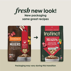 Instinct RawBoost Mezcladores con trozos de carne deshidratada, sabor que incentiva comer.