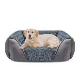 Cama INVENHO para perro grande en formato rectangular con soporte para cabeza y cuello.