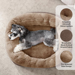 Borde elevado de la cama INVENHO que ofrece apoyo y refugio para la mascota.
