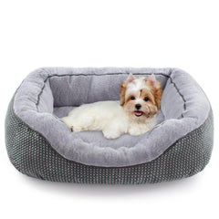 Cama INVENHO para perro pequeño con bordes elevados para mayor confort.