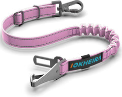 IOKHEIRA correa para coche de perro rosa, seguridad mejorada para viajes.