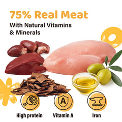 iPaw combina pavo, corazón de pollo y hígado de pato para sabor.