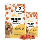 iPaw Chicken Tots empaque: presentación clara para almacenamiento y compra