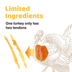 iPaw tendones de pavo ingrediente único: textura firme, ideal para masticación diaria.