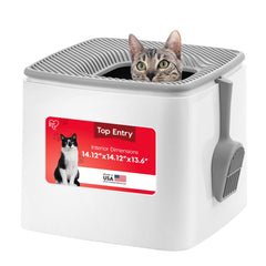 IRIS USA caja de arena con entrada superior, privacidad para el gato.