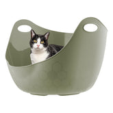 Iris USA: caja de arena para gatos con paredes altas y manijas ergonómicas