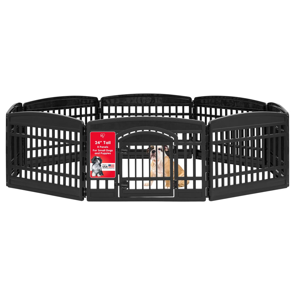 IRIS USA jaula-juego para perro de 24 pulgadas con puerta para acceso fácil.