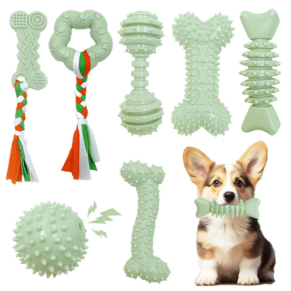 iYoway Juguetes Cachorros: conjunto de 7 piezas para masticación suave y durable.