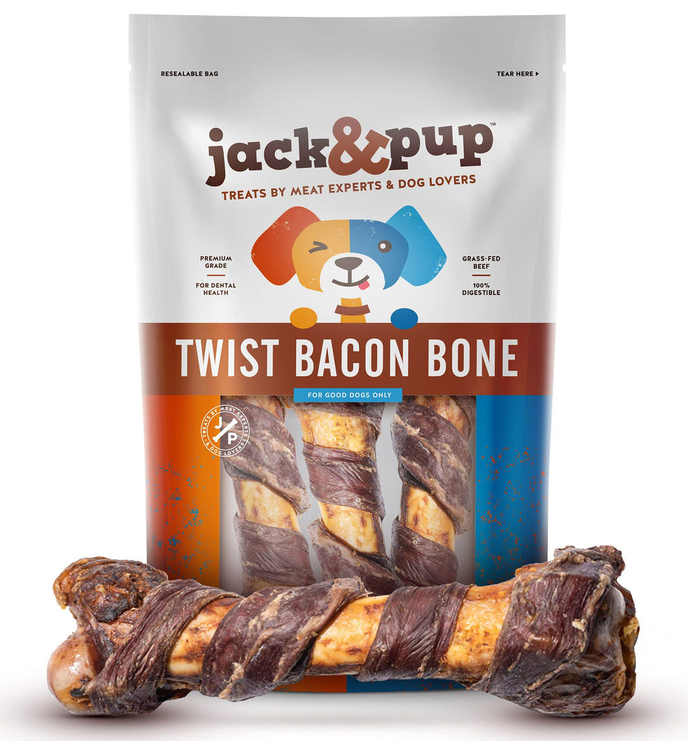 Hueso de fémur de cerdo Jack&Pup de 10 pulgadas para perros grandes, masticación prolongada.
