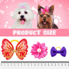 Lazo Janinka flor con perlas para perros, accesorio elegante para eventos