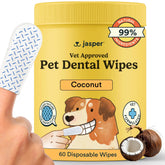Jasper toallitas dentales para dedo, limpieza rápida de dientes de tu mascota.