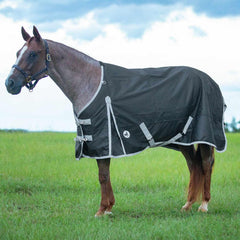 Manta Jeffers Economy 600denier para caballo, cuello estándar, impermeable y ligera para uso diario al aire libre.