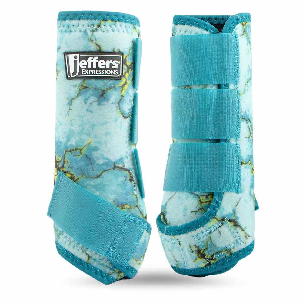 Botas Protectoras Jeffers Expression Bisbee Azul frente: protección fiable para cabalgatas y entrenamientos diarios