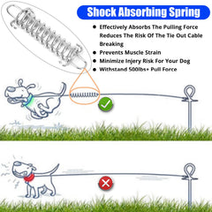 jenico cable-perro resorte-choque, reduce tirones para paseos más controlados
