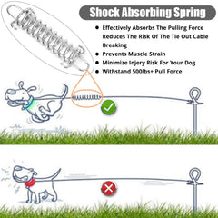 Jenico cable tie-out de 20 ft con recubrimiento PVC, protección contra la intemperie