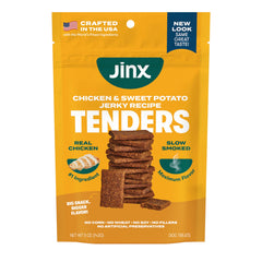 Jinx Tiras de Pollo en empaque, ideal para guardar en casa.