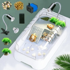 JIURUN tortuga kit acuario vista frontal para observar al animal