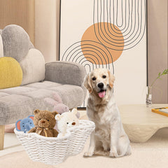 Cesto JJSQYLAN para organizar juguetes, snacks y mantas del perro.