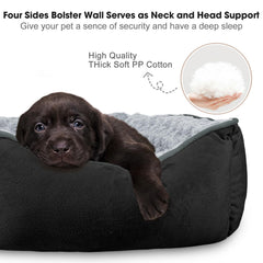 Joejoy Cama Perro Rectangular: forro felpa suave para mayor confort.